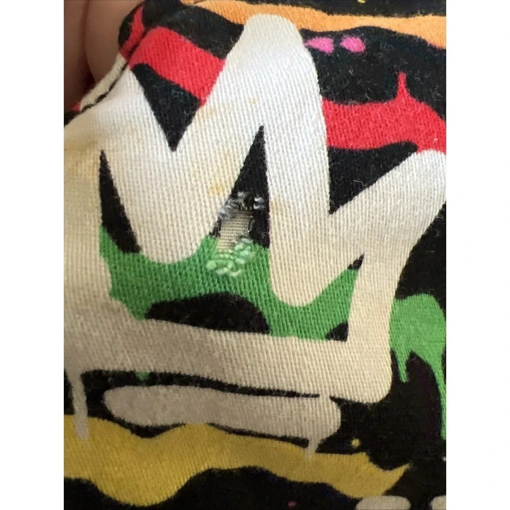 Fresh Prince of Bel-Air Shorts Mens L Stretch Twill Grafitti‎ 90s All Over Print